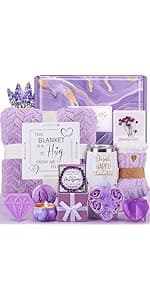 Birthday Gifts for Women, Happy Birthday Gifts for Her, Mom, Sister, Best Friend, Girlfriend, Coworker, Wife Bday Gift Ideas, Unique Relaxing Spa Birthday Gift Basket for Women Care Package w/Blanket