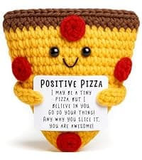 Romantic Gift For Couple Boyfriend Girlfriend Cute Handmade Crochet Pizza For Anniversary Valentine’s Day Love Gifts For Husband Wife Partner Small Birthday Gift Idea for Couples Pizza Decor