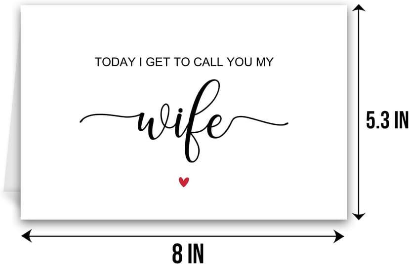 Qiliji Today I Get To Call You My Wife Wedding Day Card, To My Wife on Our Wedding Day Card, Wedding Day Vow Card for Bride, Bride Gift from Groom