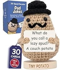 Funny Friendship Gifts for Women Men - Sassy Tiny Crochet Potato with 30 Uplifting Hilarious Cards for Friends, Bestie, BFF, Bestfriend, Coworkers - Best Friend Birthday Present Idea for Women, Her
