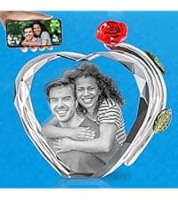 Personalized 3D Crystal Photo, Picture Cube Idea Gift With Your Own Photo, Customized Christmas, Birthday, Wedding Memorial, Mother's Day, Couples Gift for Women, Wife, Husband, Men - Small Portrait