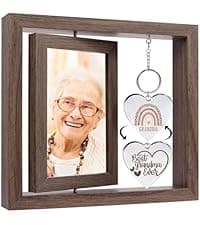 Wedding Gifts for Couples 2025,Rotating Floating Mr and Mrs Picture Frame,4x6 Rustic Picture Frame Engagement Gifts for Couples,Bridal Shower Gift for Bride to Be