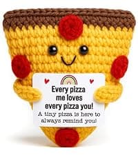 Romantic Gift For Couple Boyfriend Girlfriend Cute Handmade Crochet Pizza For Anniversary Valentine’s Day Love Gifts For Husband Wife Partner Small Birthday Gift Idea for Couples Pizza Decor