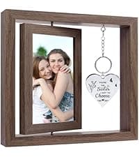 Wedding Gifts for Couples 2025,Rotating Floating Mr and Mrs Picture Frame,4x6 Rustic Picture Frame Engagement Gifts for Couples,Bridal Shower Gift for Bride to Be