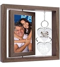 Wedding Gifts for Couples 2025,Rotating Floating Mr and Mrs Picture Frame,4x6 Rustic Picture Frame Engagement Gifts for Couples,Bridal Shower Gift for Bride to Be