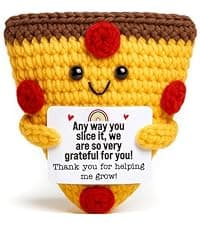 Romantic Gift For Couple Boyfriend Girlfriend Cute Handmade Crochet Pizza For Anniversary Valentine’s Day Love Gifts For Husband Wife Partner Small Birthday Gift Idea for Couples Pizza Decor