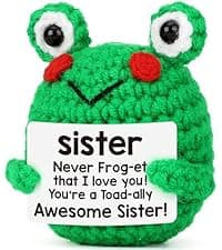LEJIAJINW Friendship for Women Birthday Bestie BFF Sister, Birthday Gifts for Women Friends, Mini Cute Handmade Frog Positive Gift Ideas Christmas Thanksgiving Valentines Day for Her