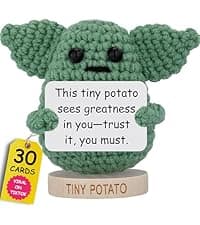 Funny Friendship Gifts for Women Men - Sassy Tiny Crochet Potato with 30 Uplifting Hilarious Cards for Friends, Bestie, BFF, Bestfriend, Coworkers - Best Friend Birthday Present Idea for Women, Her