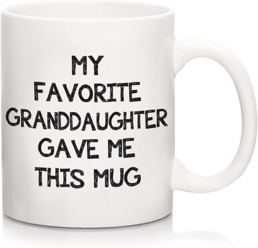 Funny Grandparent Coffee Mug - My Favorite Granddaughter Gave Me This Mug - Unique Birthday Grandparents Day New Year Christmas Gifts for Grandma Grandpa From Granddaughter - Novelty Tea Cup 11oz