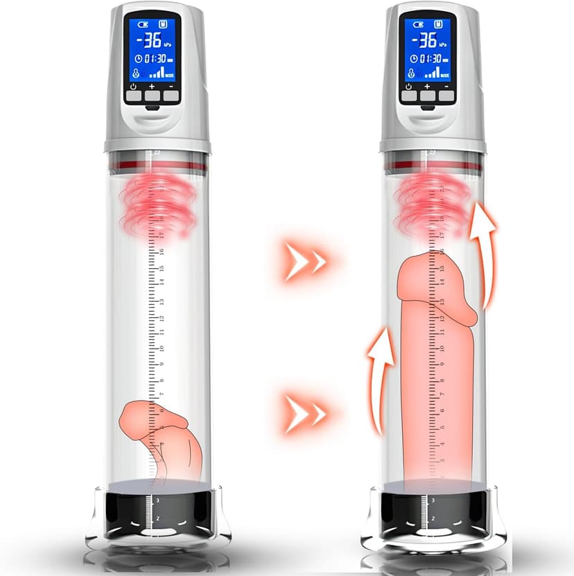 Men's Growth Pump with Strong Suction Vacuum Pump with ED Screen Powerful Electric Vacuum Pump Inch Adjustable Men's Underwear Set Training Tools to Be a Bigger Men gyh05