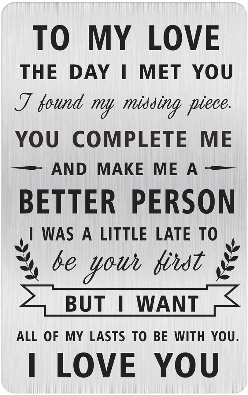 Alotozo Groom Gifts from Bride, Husband Wedding Gift from Wife, Engraved Wedding Card to My Love, Wedding Day Keepsake