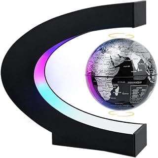 MOKOQI Magnetic Levitating Globe with LED Light, Cool Tech Gift for Men Father Boys and Girls , Birthday Gifts for Kids, Floating Globes World Desk Gadget Decor in Office Home/Display Frame Stand