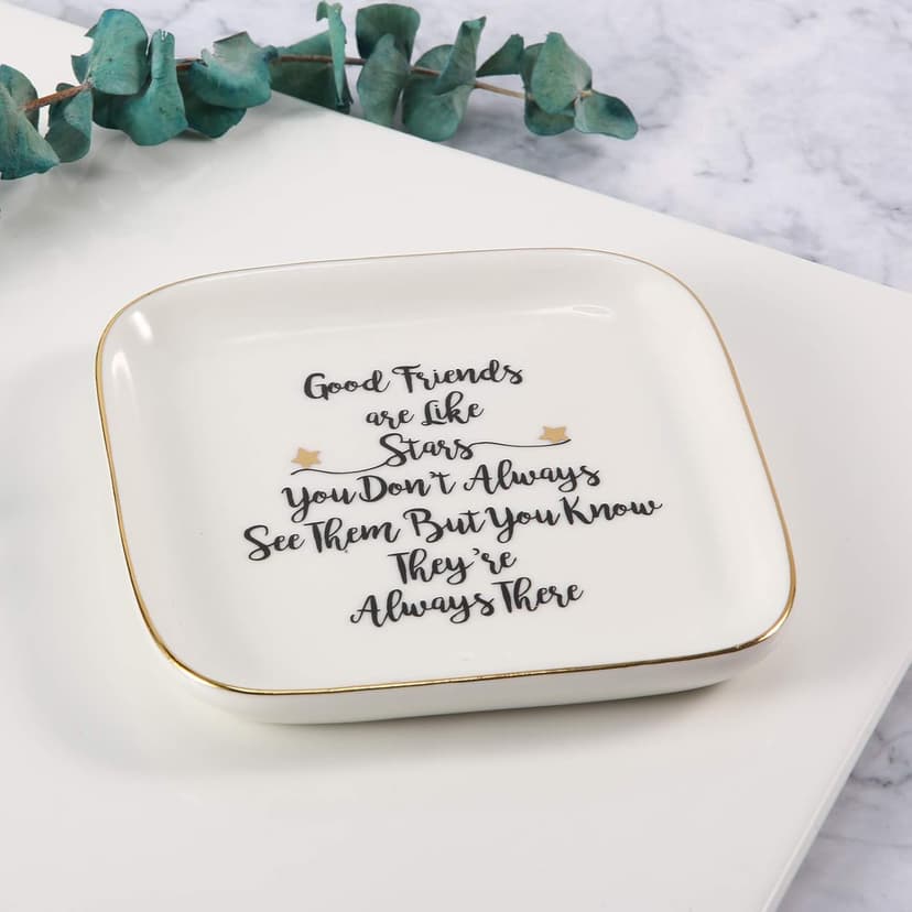 Scwhousi Ring Dish Jewelry Tray for Friend Mom Sister Maid of Honor,Birthday Mother's Day Christmas Gifts