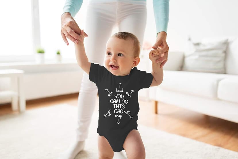 You Can Do This Dad - Funny Baby Essentials Bodysuit - Cute Baby Girl Clothes Newborn Boy Outfit (Newborn, Black)