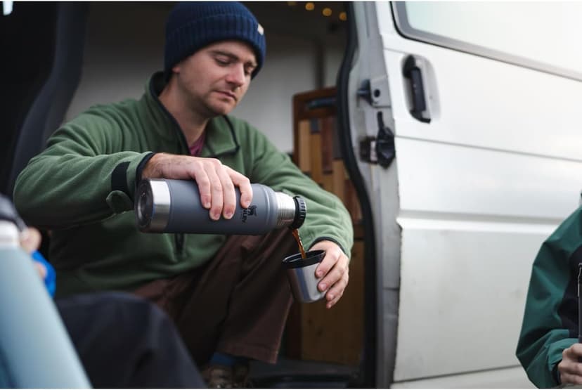 Stanley Classic Legendary Vacuum Bottle 20 oz | Wide Mouth with Leakproof Cup Lid | Keep Drinks Hot or Cold | Packable for Travel | Insulated Stainless Steel Thermos | BPA-Free | Hammertone Green