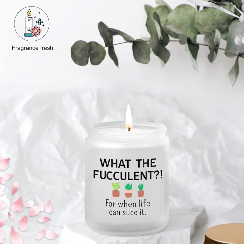 Funny Gifts for Friend Women Unique Birthday Christmas Gift for BFF Best Friend Cactus Succulents Friendship Presents for Sister Female Coworker Men - Lemongrass Sage Candles(7oz)