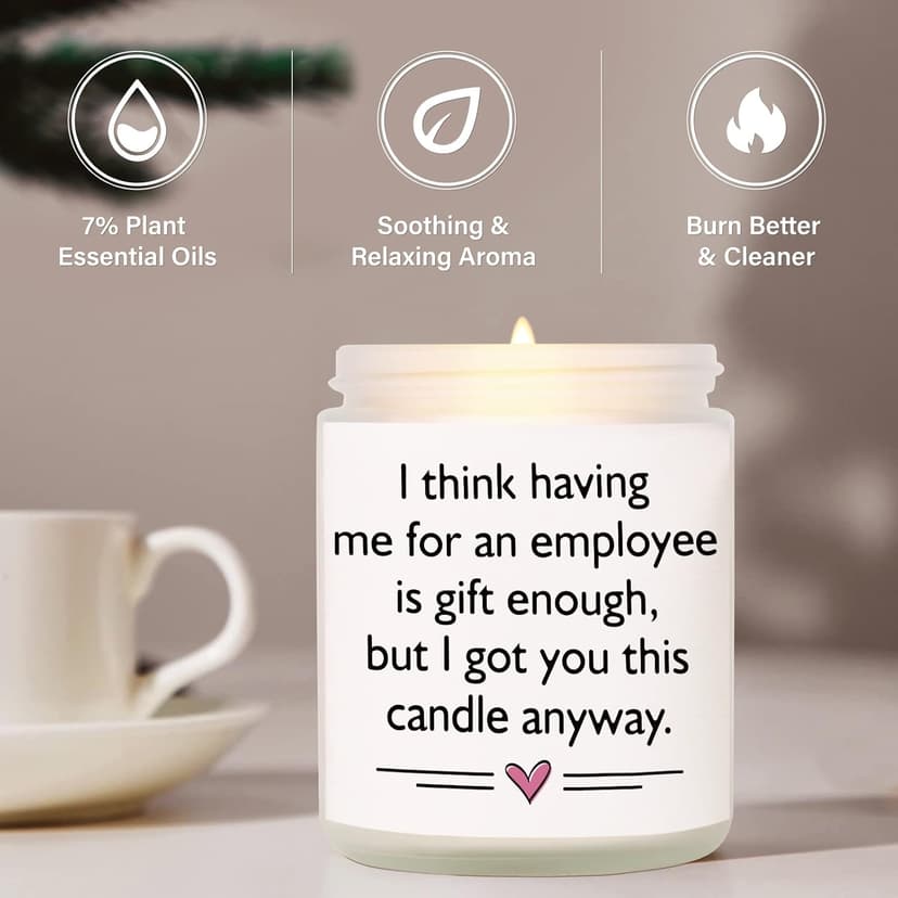 Afterprints Scented Candles - Boss Gifts for Women Men, Funny Birthday Gift for Best Boss Lady, Christmas Cool Gifts for Bosses Female- Lavender Natural Soy Wax Candle