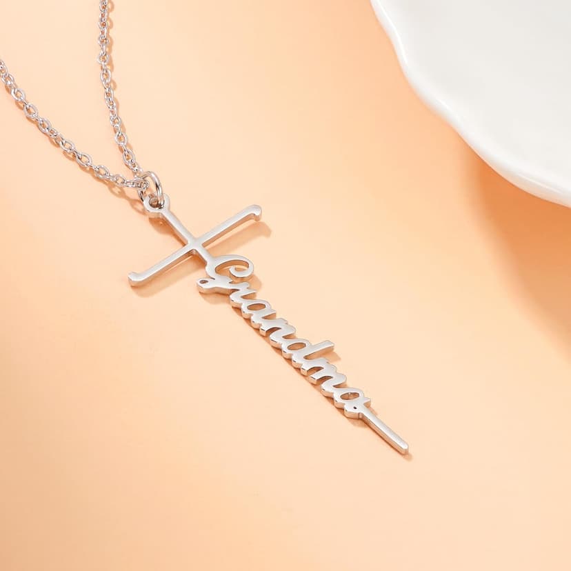 Lcherry Faith Cross Pendant Necklace for Women Religious Christian Jewelry Mother's Day Gifts for Women