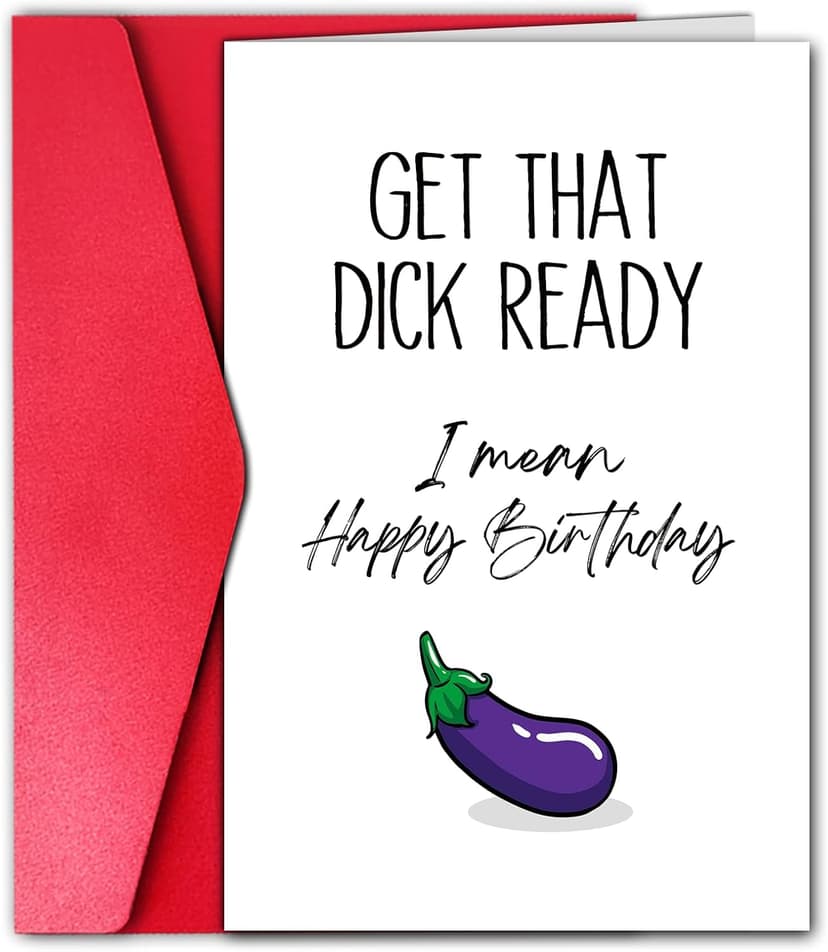 GYYsweetus Funny Birthday Card for Boyfriend Husband, Dirty Birthday Gift for Men, Get that Happy Birthday Card from Girlfriend Wife with Envelope and Sticker