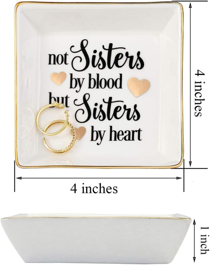 JoycuFF Friend Gifts for Women Marble Ceramic Ring Dish Trinket Tray-Gifts for Best Friend Birthday Christmas