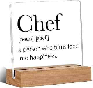 Chef Gifts for Men Women, Chef Definition Gift, Gifts for Chefs, Home Kitchen Decor, Desk Decor Acrylic Sign, 4 x 4 Inches