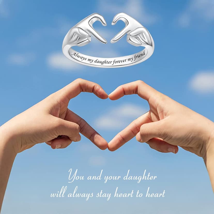 925 Sterling Silver Heart Claddagh Rings for Women Teens, Adjustable White Gold Plated Ring Friendship Promise Love Heart Jewelry Rings Mothers Day Valentines Holiday Gifts for Women Friends