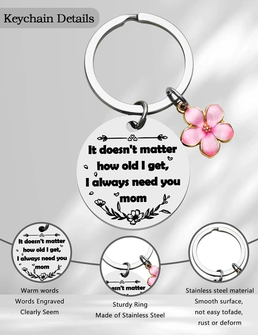 Mother's Day Mom Gifts,Daughter Son for Mom Birthday Christmas Meaningful Gifts,Unique Keepsakes Keychain