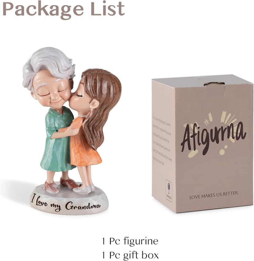 Grandma Birthday Gifts: I Love You Grandma Figurine Gift from Granddaughter - Grandmother Gifts for Mothers' Day - Meaningful Gift for Grandma Nana Gigi Christmas