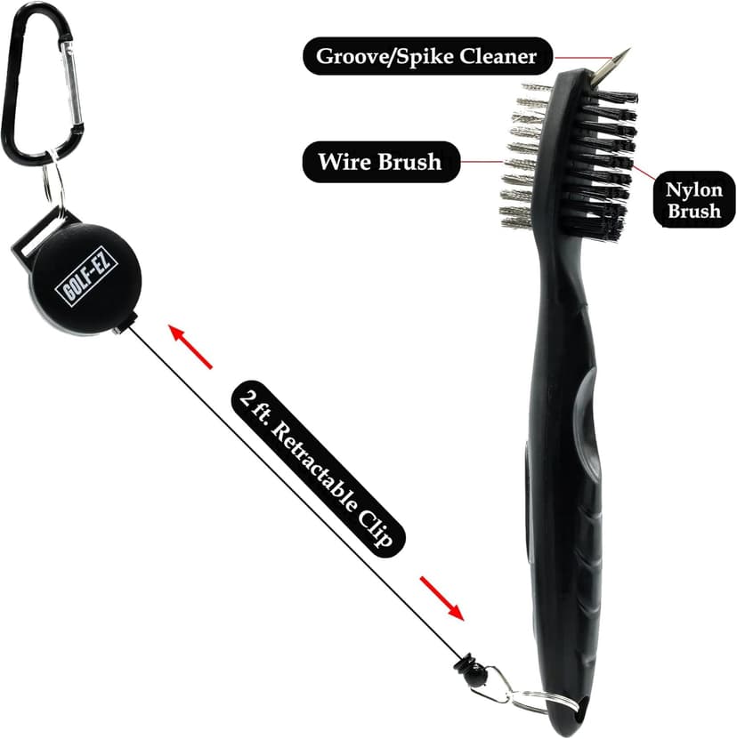 Golf Essentials Kit | Must Have Golf Accessories - Golf Water Brush, Golf Towel, Golf Club Brush, Golf Ball Marker, Divot Repair Tool, Golf Ball & Golf Tee Holder, Golf Gifts for Men