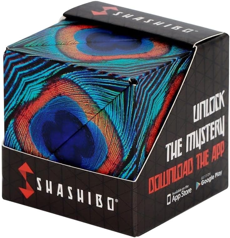 SHASHIBO Shape Shifting Box - Award-Winning Fidget Toy w/ 36 Rare Earth Magnets - Fidget Cube Transforms Into Over 70 Shapes, Sensory Toy Gift for Kids, Teens, and Adults (Wings)