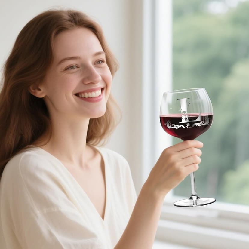 Personalized Monogram Gifts for Women - Customized Initial A-Z Wine Glass, Unique Christmas Birthday Gifts for Her, Mom, Wife, Sister, Daughter, Friend (Letter L)