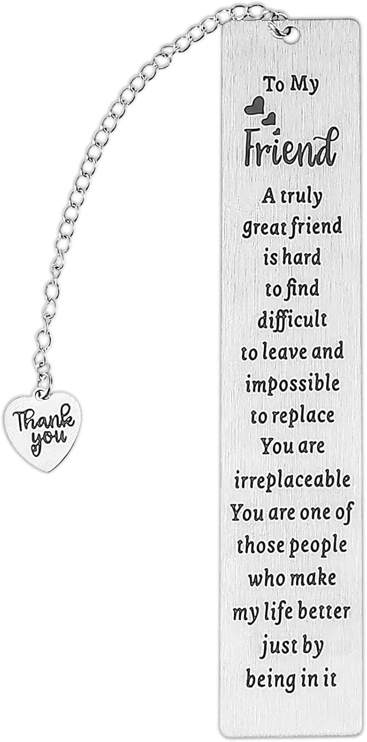 Ouligay Friend Bookmark for Women Book Lovers Gifts Friendship Bookmarks Metal Book Marker for Reading Women Best Friend Gifts for Besties BFF Long Distance Friendship Present Reader Book Club Gifts