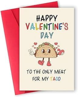 Funny Valentines Day Card Gifts for Him Boyfriend, Naughty Valentine's Day Gifts for Men, Unique Valentines Day Cards for Husband, Taco Vday Cards