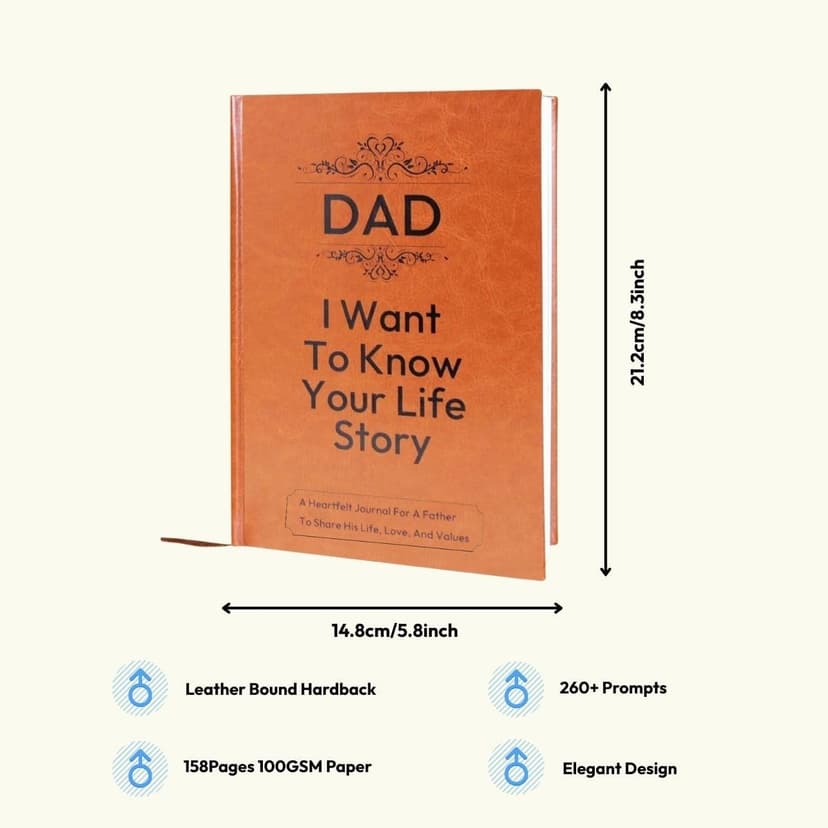 Mom And Dad I Want to Hear Your Life Story Journal (Hardcover). This Journal, Which Includes 250+ Prompt Questions, Is A Sentimental Fathers Day Gift For Dad Thanksgiving Day, Birthdays & Christmas.