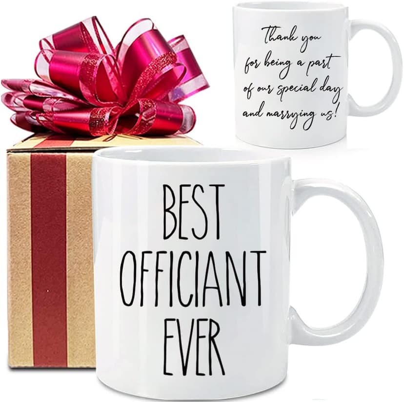 Dnuiyses Wedding Officiant Mug, Funny Wedding Registry Mugs, Best Officiants Ever Gift from Couple, Bride Groom Thank You Mug Gifts for Wedding Day, Bridesmaid Gifts, Just Married Gift for Newlywed