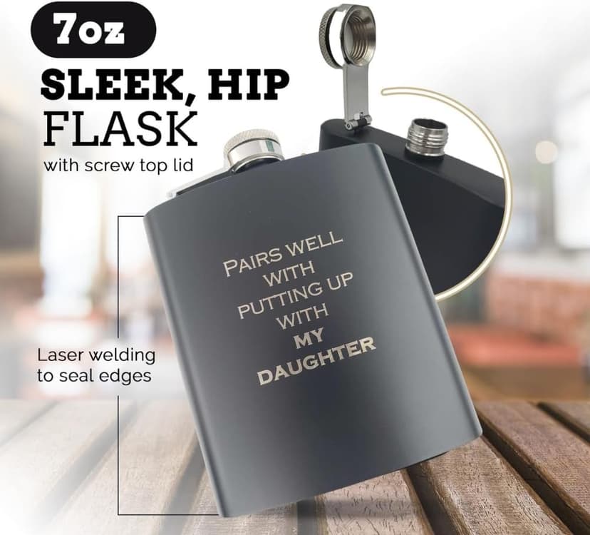 Son in Law Gifts Funny Flask, Son in Law Gifts from Mother in Law, Son-in-Law Present on Wedding Day, Presents for Daughters Boyfriend, from Father in Law, (My)