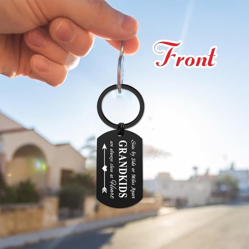 ENGZHI Grandpa Birthday Gifts Grandpa Keychain - Drive Safe I Love You Gifts from Grandkids - Grandfather Fathers Day Christmas Keepsake