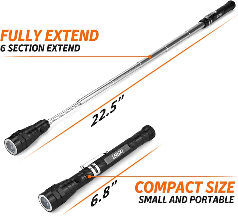 Lenski Stocking Stuffers for Men Adults, for Men Magnetic Pickup Tool, Mens Grandpa Husband Gifts, White Elephant Gifts for Adults, Cool Stuff Gadgets