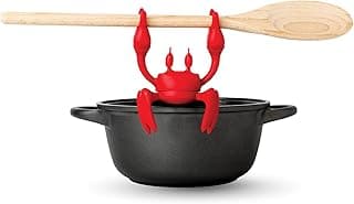 OTOTO Red the Crab Silicone Utensil Rest - Kitchen Gifts, Silicone Spoon Rest for Stove Top - Heat-Resistant Kitchen and Grill Utensil Holder - Non-Slip Spoon Holder Stove Organizer, Steam Releaser