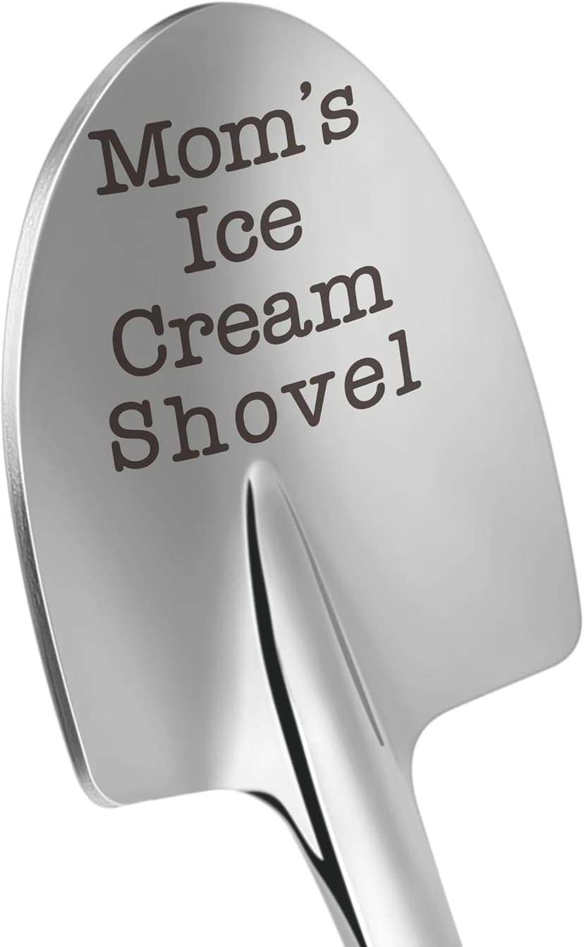 Funny Mother Birthday Gifts for Mom Christmas, from Daughter Son, Christmas Gift for Mom Mama Mommy Mother In Law Birthday Retirement Presents, Small Cute Engraved Mom's Ice Cream Shovel Spoon
