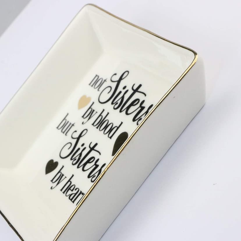 JoycuFF Friend Gifts for Women Marble Ceramic Ring Dish Trinket Tray-Gifts for Best Friend Birthday Christmas