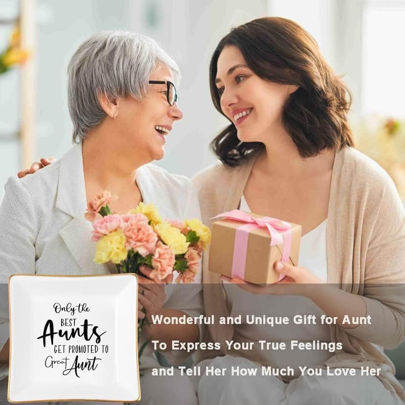 Aunt Gifts: Trinket Dish Ring Holder for Aunts' Christmas, Birthdays, Mother's Day, Valentine's Day, Thanksgiving, Xmas, Weddings