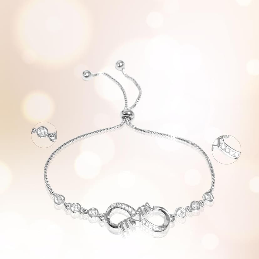 Infinity Love Heart Happy Birthday Mom Bracelet, Mom Birthday Gifts From Daughter, Son, Things To Get Your Mom For Her Birthday, Unique Jewelry For Women, Regalos Para Mamá Cumpleaños