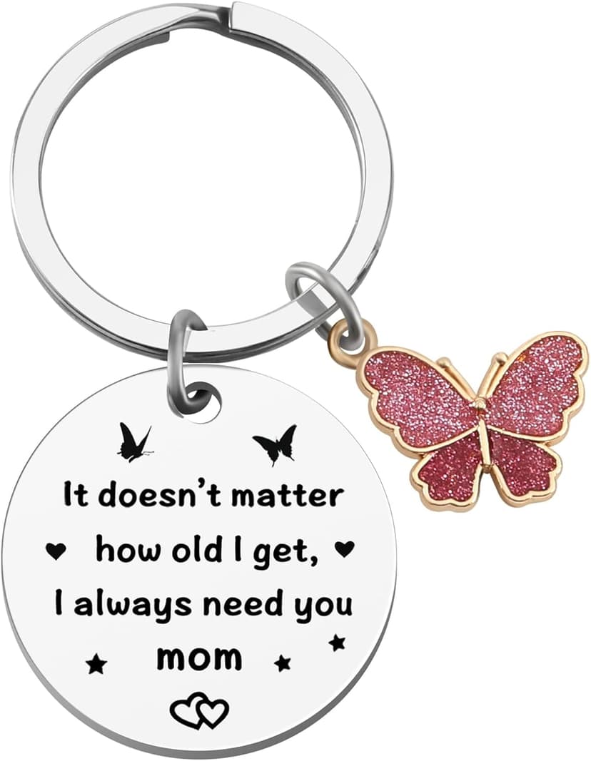 Mom Birthday Gifts - Mothers Day Keychain from Daughter Son, Kids Baby Toddler - Christmas Valentines Day Gifts