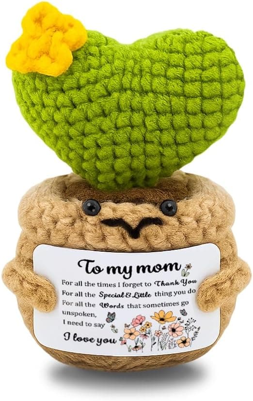 Mom Birthday Gifts Birthday Gifts for Mom from Daughter Son Christmas Meaningful Moms Gift Handmade Crochet Cactus Doll Appreciation Present for Mother Grandmother Aunt