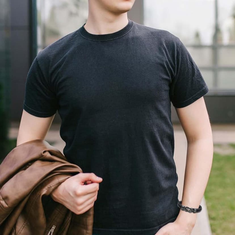 Love You Forever Leather Bracelet Gifts for Men Him Teen Boys, To My Brother Son Grandson Nephew Friend Dad Husband Christmas Birthday Valentines Fathers Day Graduation Back to School Gifts