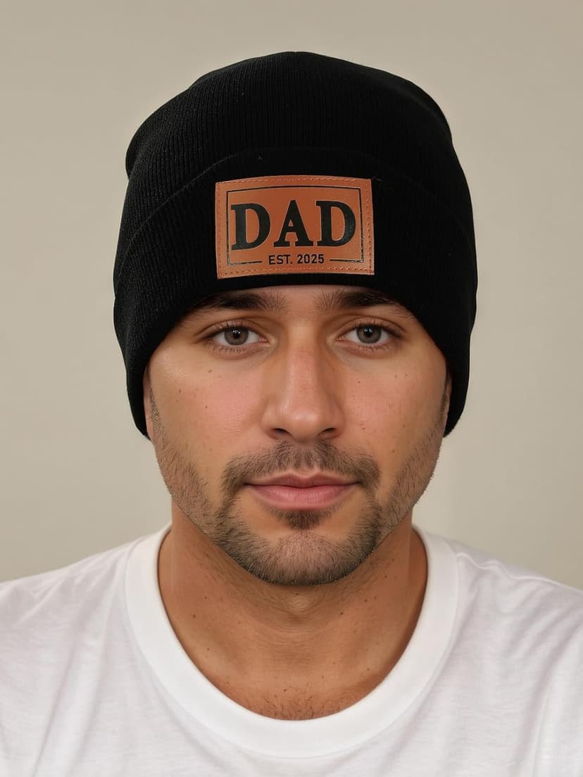 Men Gifts Worlds Best Dad Uncle Husband Leather Beanie Hat from Daughter Niece Christmas Stocking Stuffers Birthday Gifts