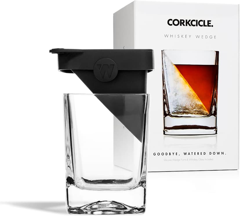 Corkcicle Whiskey Wedge - Premium Old Fashioned Glass with Silicone Ice Mold - For Bourbon, Scotch, & Spirits - Great Gift for Dad - Perfect for the Holidays - 9 oz
