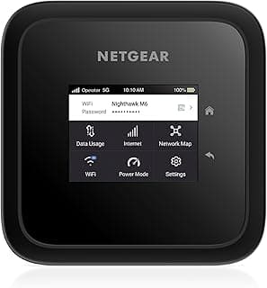 NETGEAR Nighthawk M6 5G Mobile Hotspot, Router with Sim Card Slot, Modem, Portable WiFi Device for Travel, Unlocked with Verizon, AT&T, and T-Mobile, WiFi 6, 2.5Gbps (MR6150)