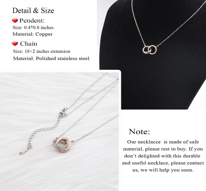 OKEYCH Best Friend Gift to Bride Necklace, Maid of Honor Bride Gift On Her Wedding Day